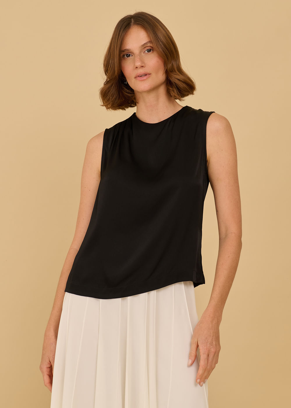 28.40.3601PTO REGATA DECOTE ALTO COM PREGAS - HIGHLINE