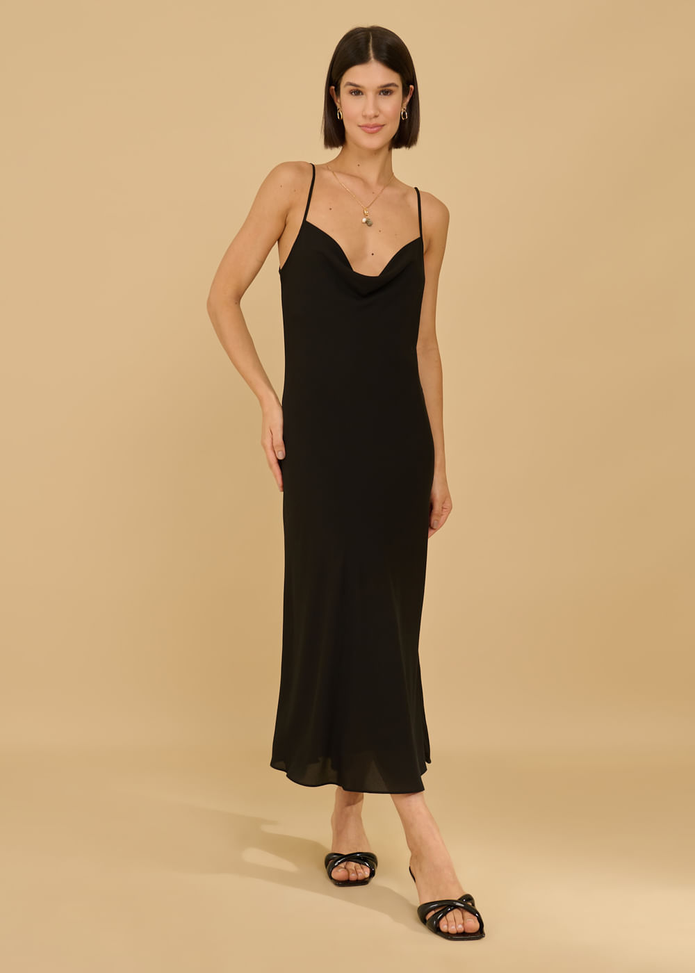 53.11.3613PTO VESTIDO MIDI DECOTE DEGAGÊ - HIGHLINE