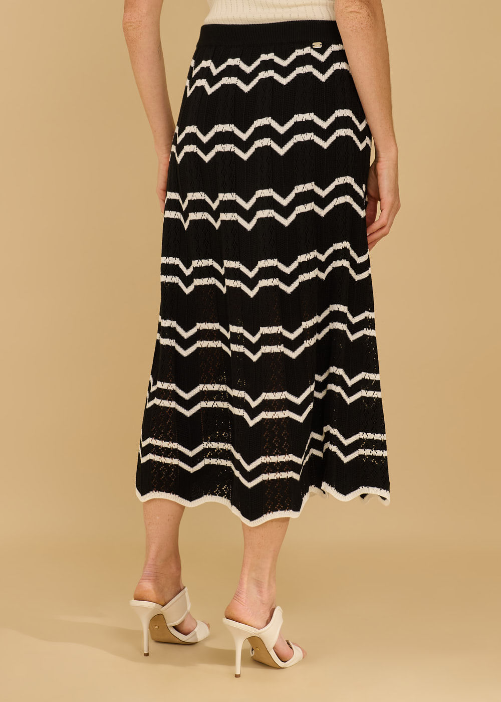 44.20.3601PTO SAIA MIDI DE TRICOT BICOLOR