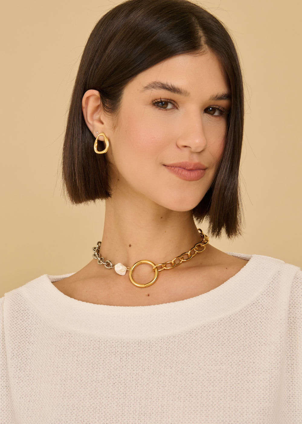 75.00.3635BIC COLAR BICOLOR COM PINGENTE MADREPÉROLA