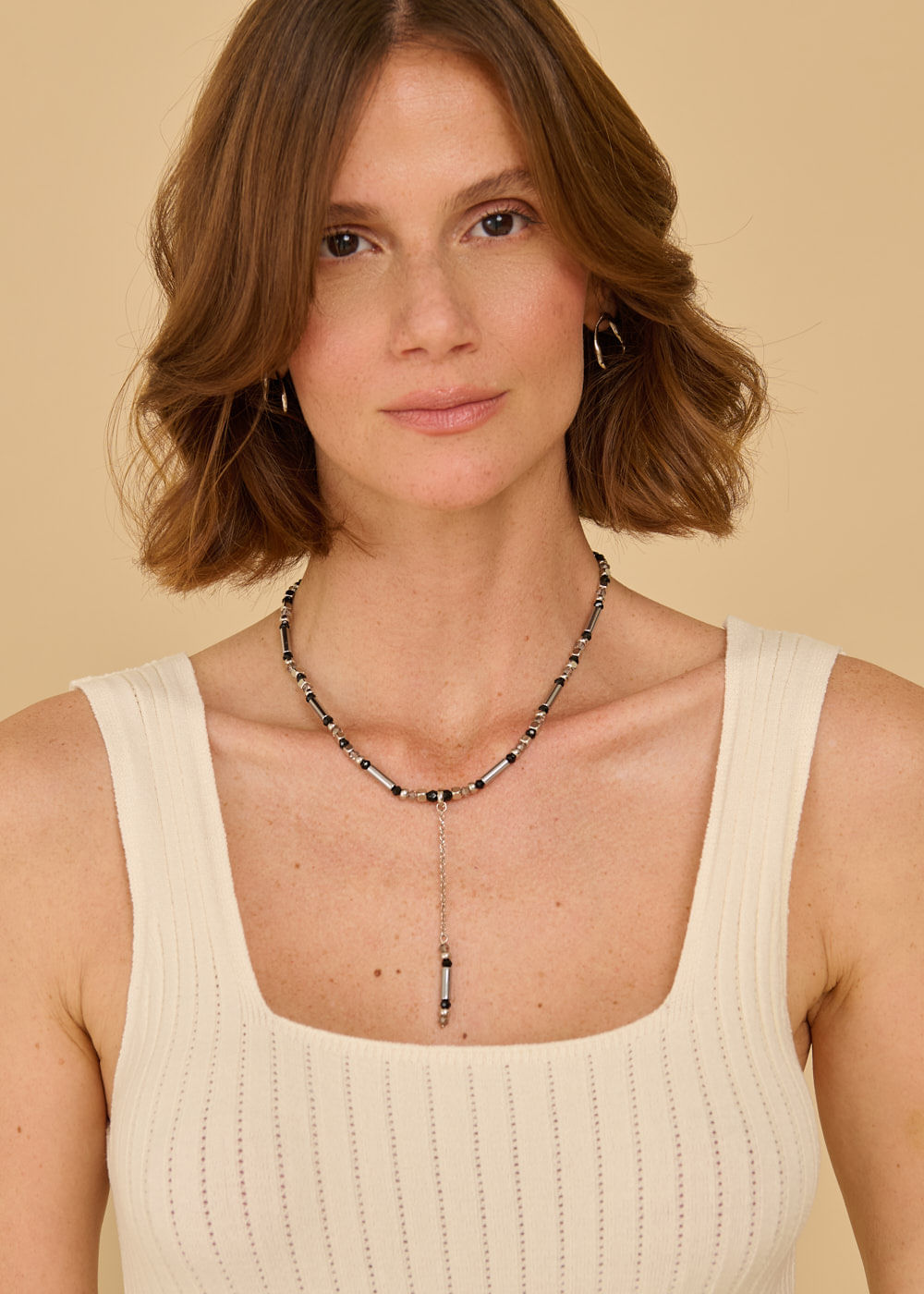 75.00.3634NIQ COLAR DE MARCASSITA E CRISTAIS