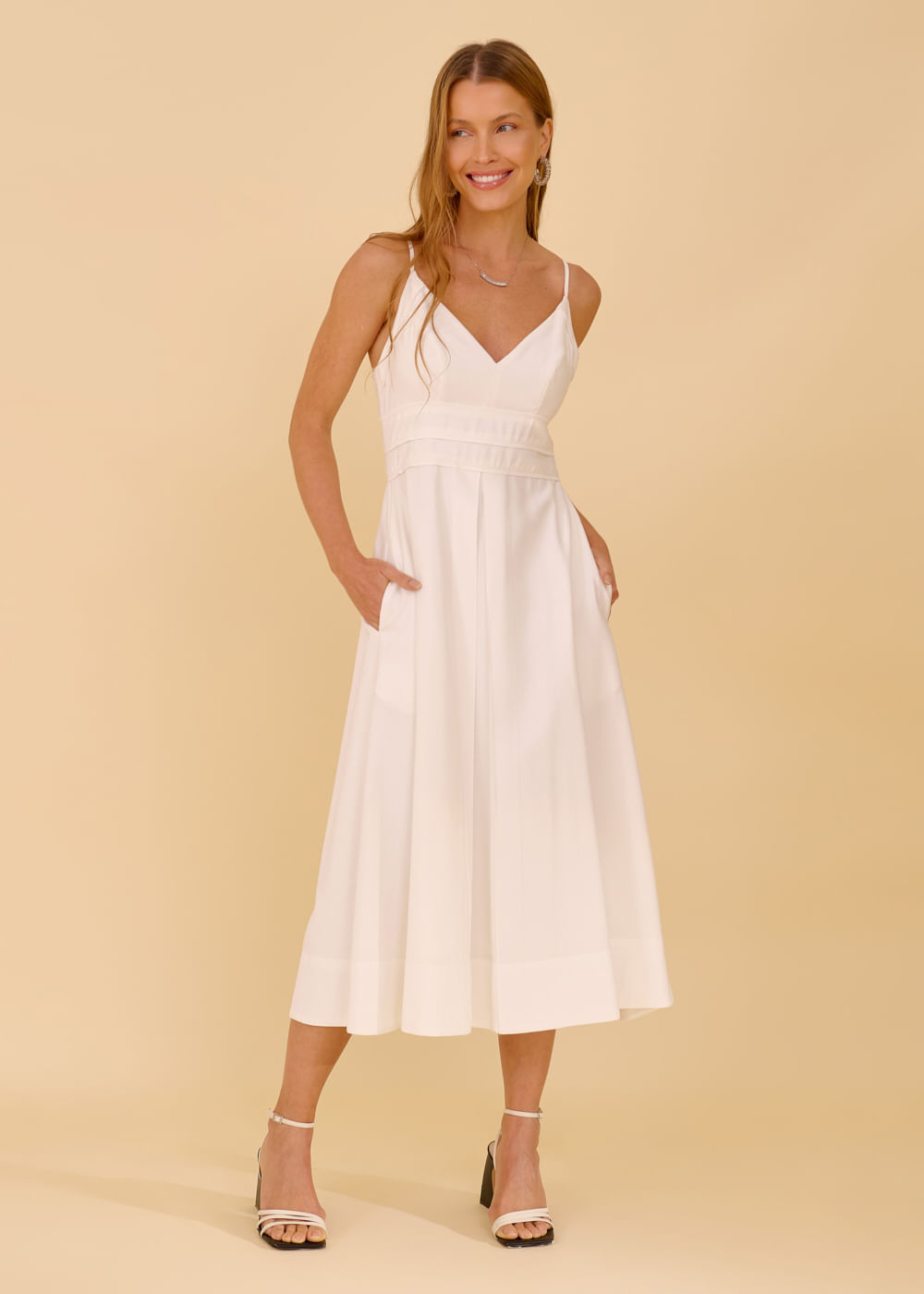 23.10.3610OFW VESTIDO MIDI DETALHADO ALFAIATARIA