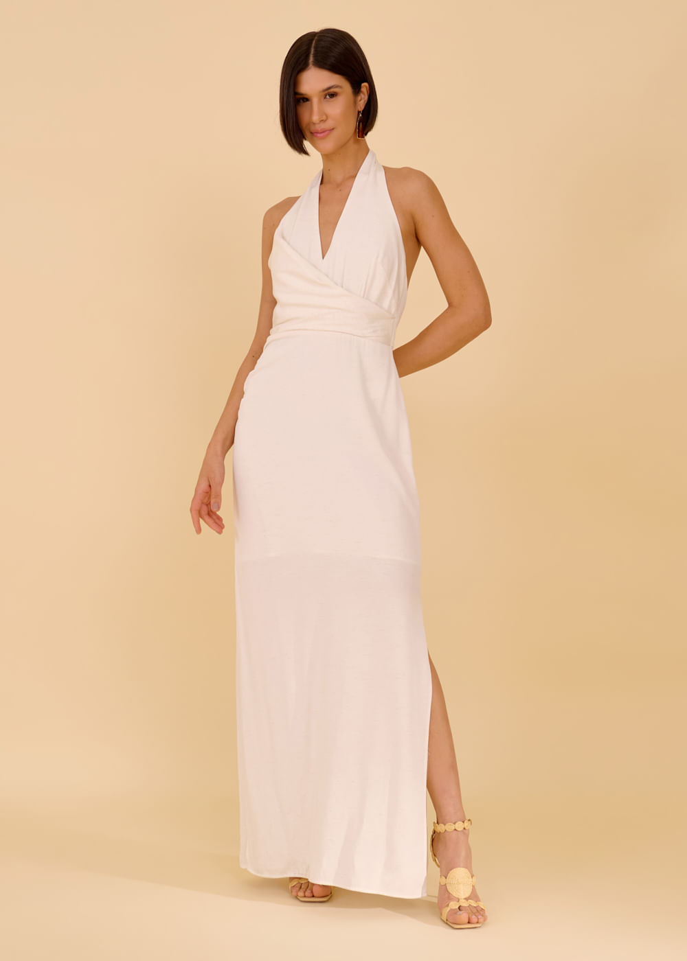 23.40.3602OFW VESTIDO LONGO FRENTE ÚNICA ALFAIATARIA