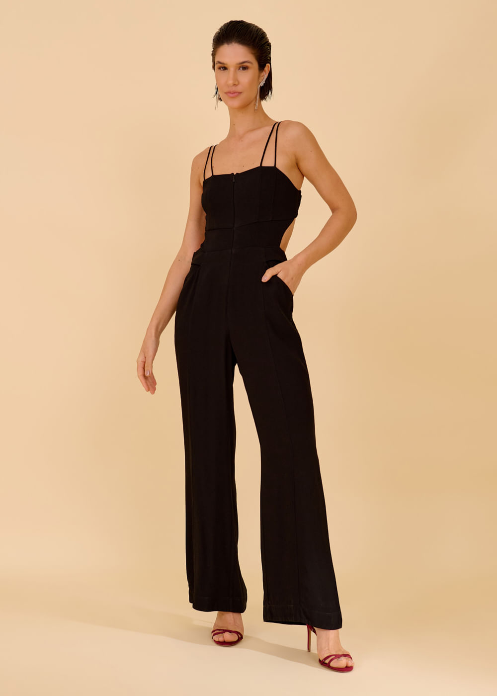 23.80.3605PTO MACACÃO CREPE ALÇAS DUPLAS - HIGHLINE