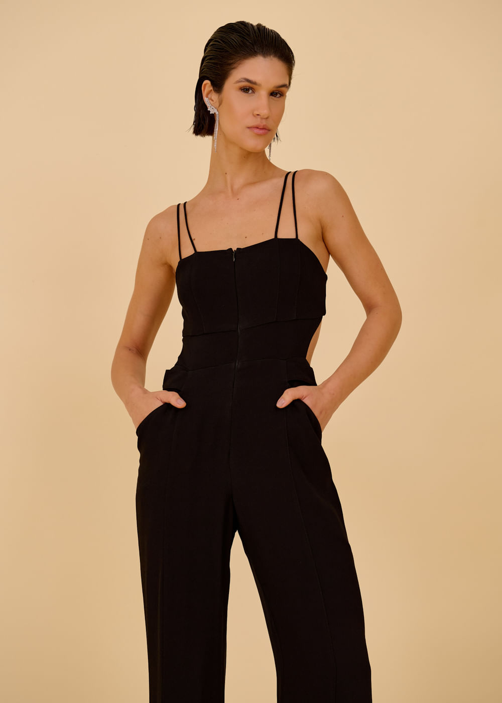 23.80.3605PTO MACACÃO CREPE ALÇAS DUPLAS - HIGHLINE