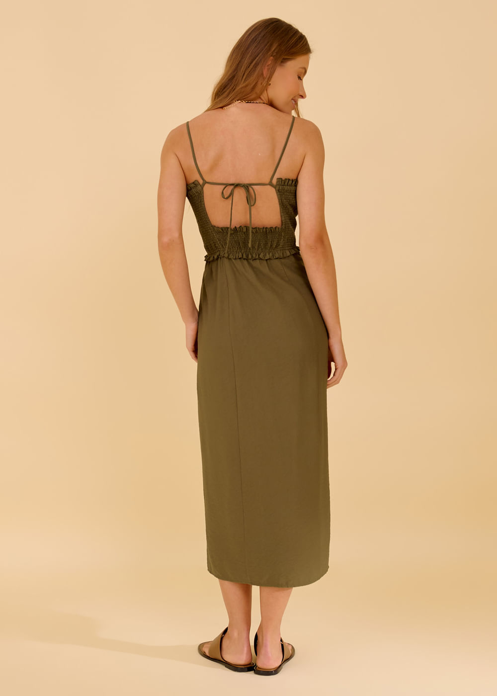 53.10.3603OLI VESTIDO MIDI ALÇA FINA DETALHADO