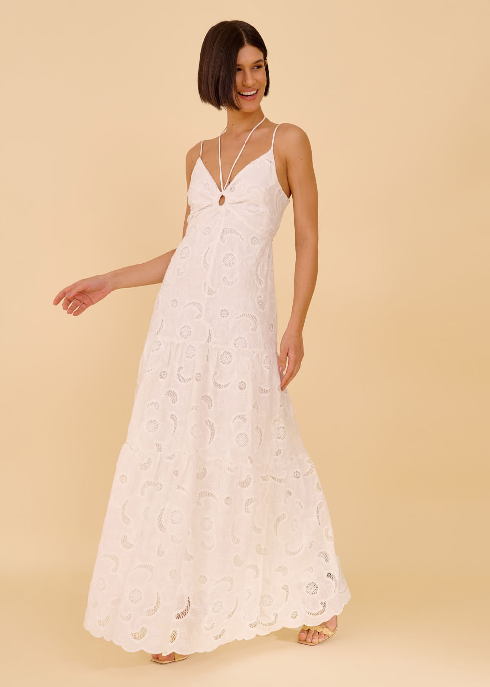 53.40.3619OFW VESTIDO LONGUETE BORDADO DETALHADO