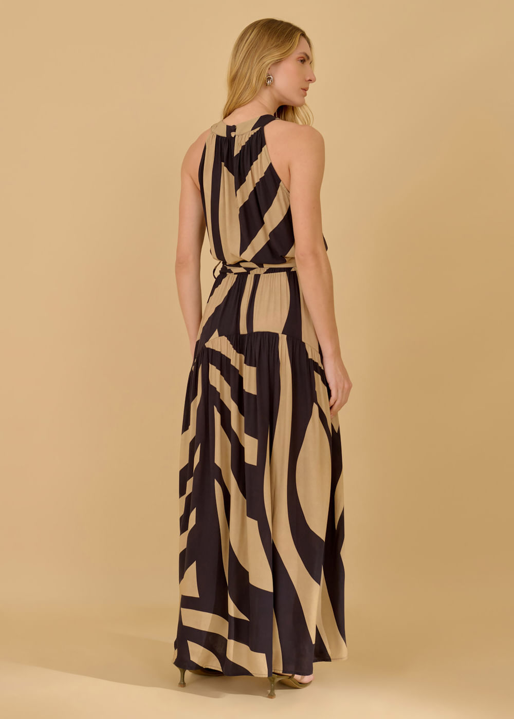 53.50.3610EST VESTIDO LONGUETE HALTER ESTAMPA LAS PALMAS