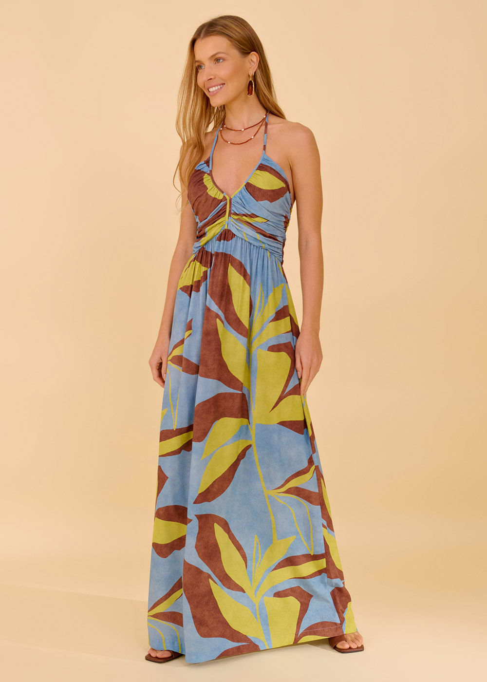 53.50.3643EST VESTIDO LONGUETE FRENTE ÚNICA ESTAMPA ATLANTIC