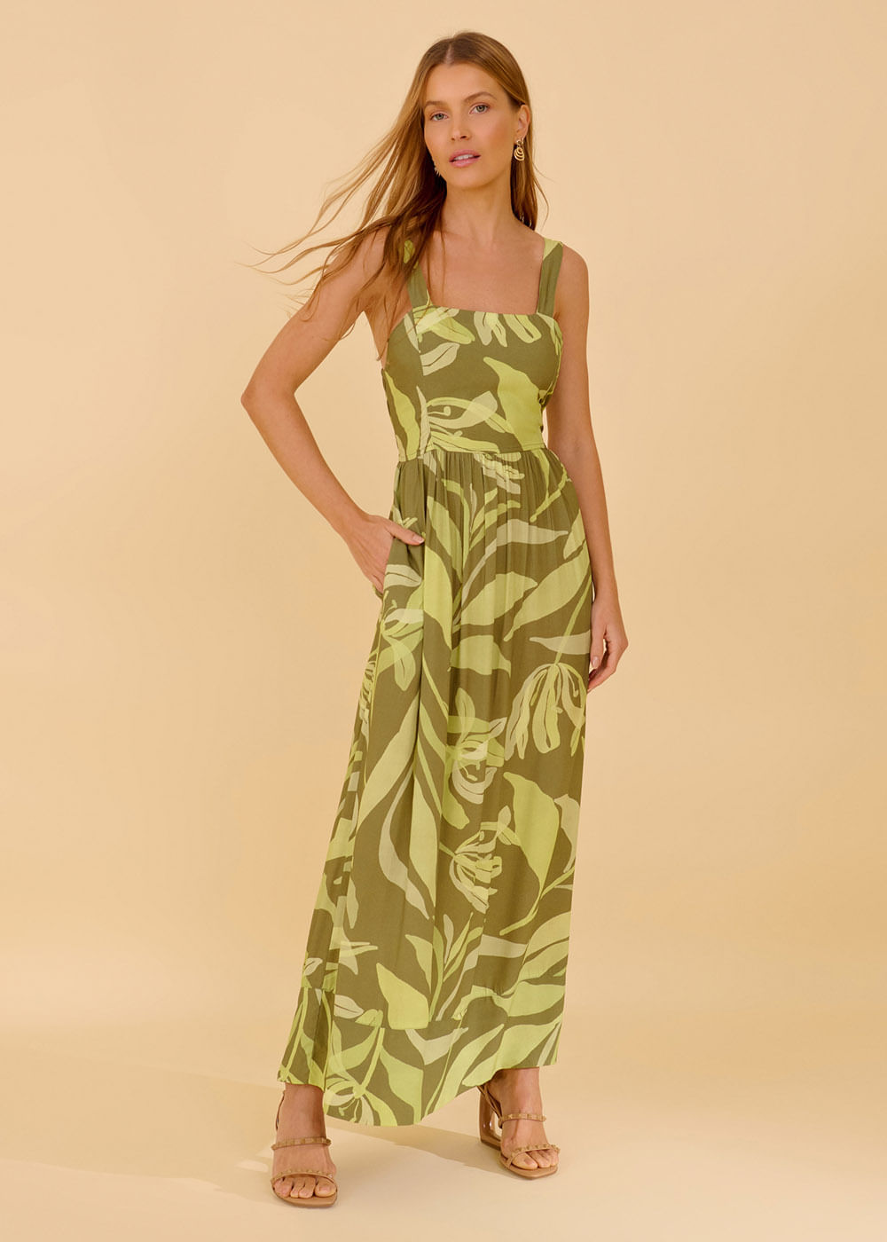 53.51.3603EST VESTIDO LONGUETE ESTAMPA GREEN BOWL