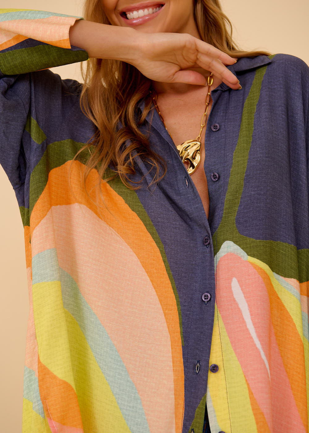 55.20.3609MAR CAMISA OVERSIZED ESTAMPA COLOR TULIPE