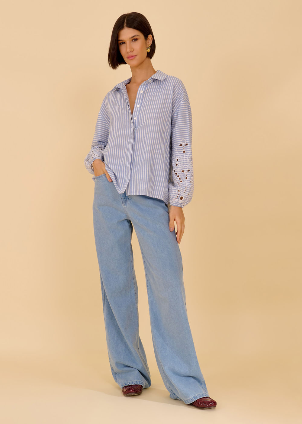 12.25.3606DEL CALÇA JEANS WIDE LEG