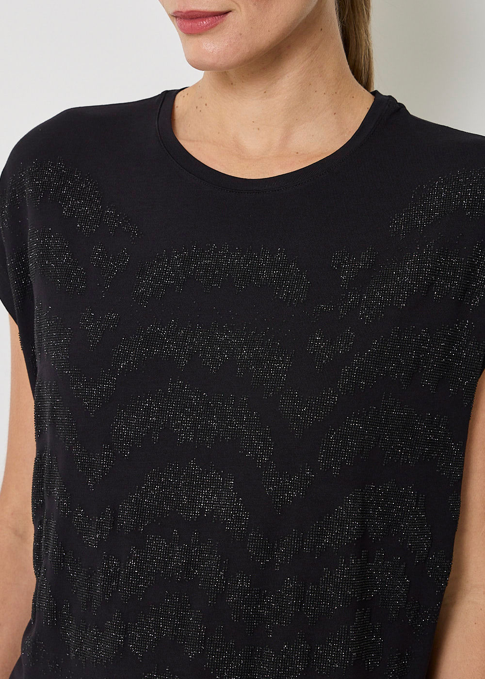 67.43.7510PTO T-SHIRT M/C APLICAÇÃO BRILHOS