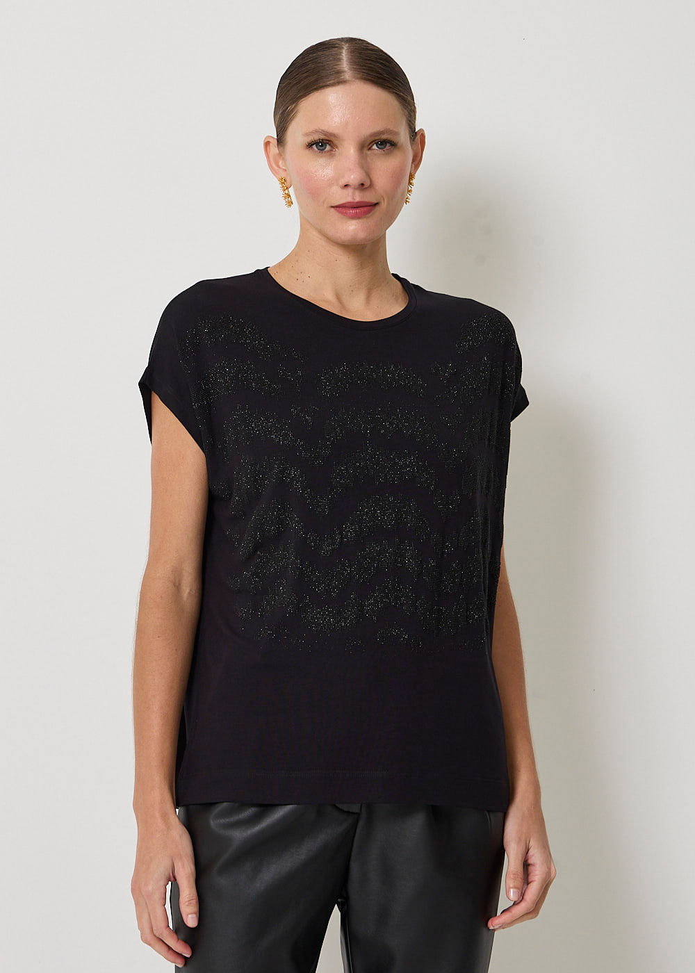 67.43.7510PTO T-SHIRT M/C APLICAÇÃO BRILHOS