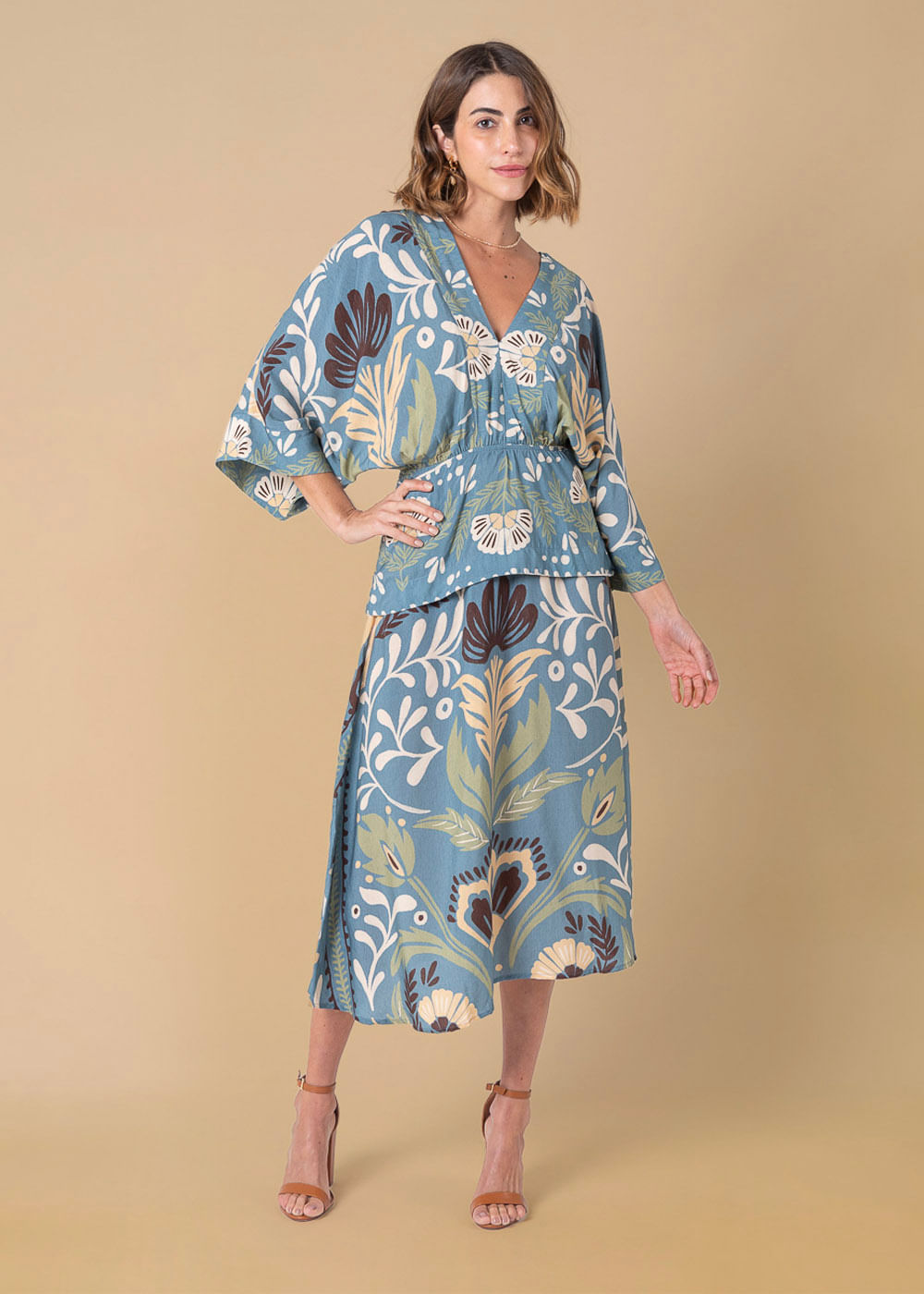 53.22.3616LGA VESTIDO MIDI DETALHADO ESTAMPA MARAGOGI