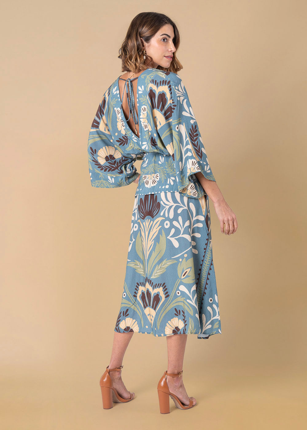 53.22.3616LGA VESTIDO MIDI DETALHADO ESTAMPA MARAGOGI