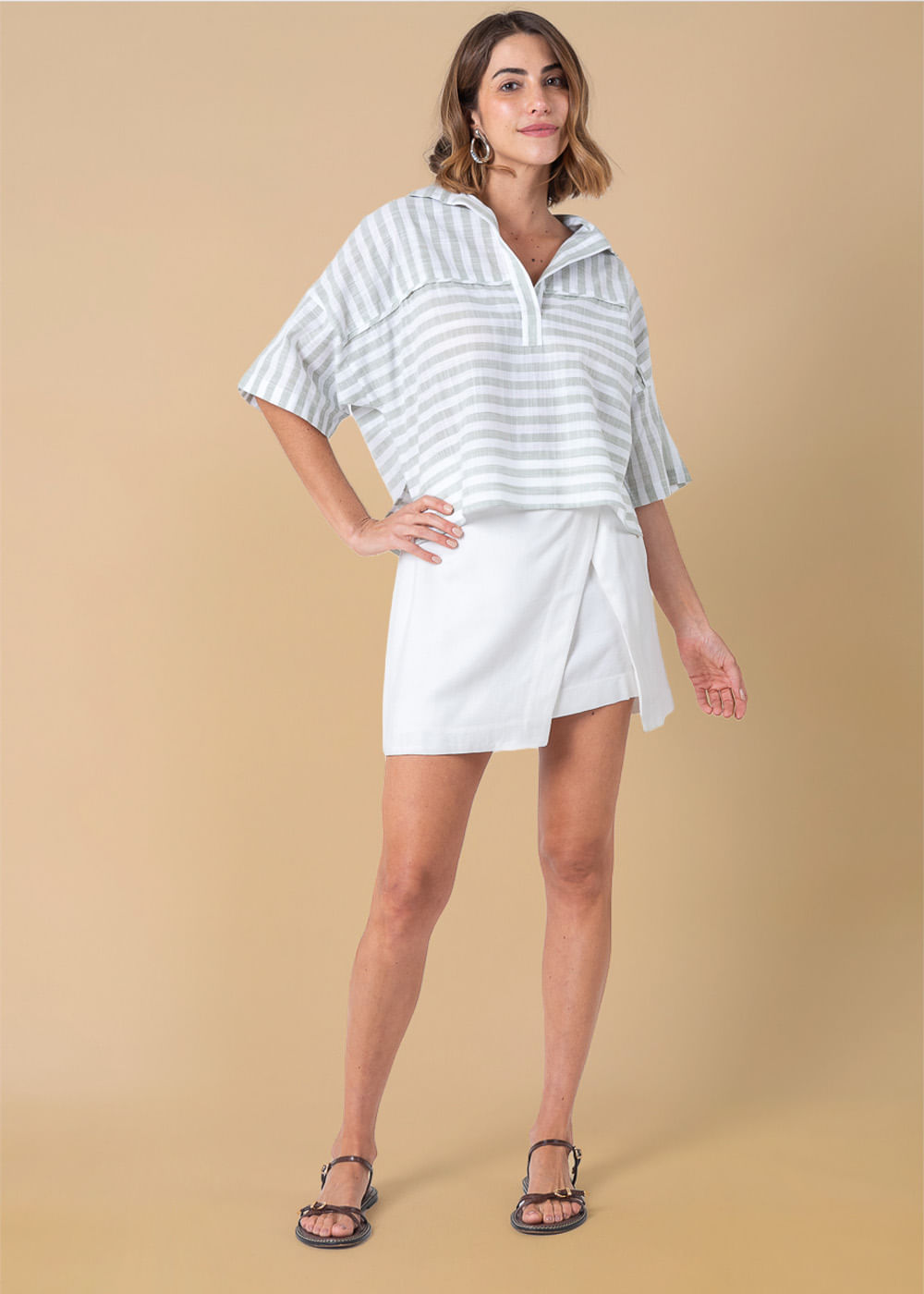 55.70.3608PST CAMISA POLO AMPLA LISTRADA