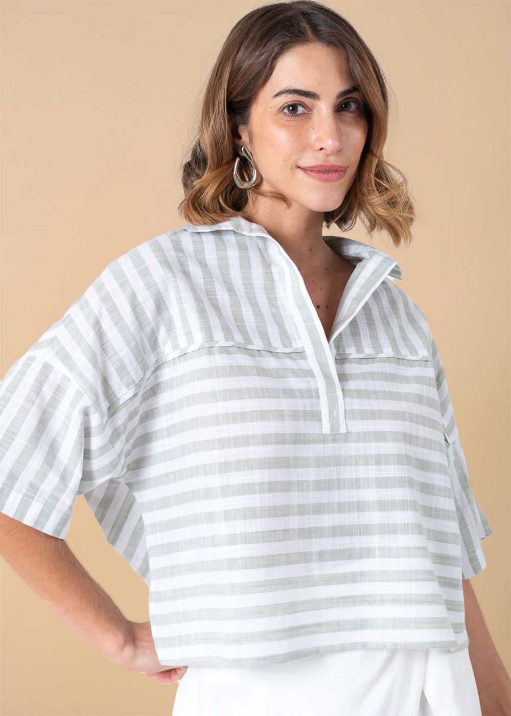 55.70.3608PST CAMISA POLO AMPLA LISTRADA