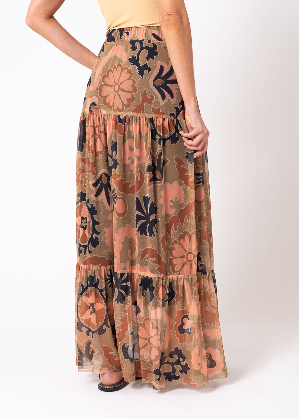 64.40.7502EST SAIA LONGUETE MALHA TULE ESTAMPA MANDALA