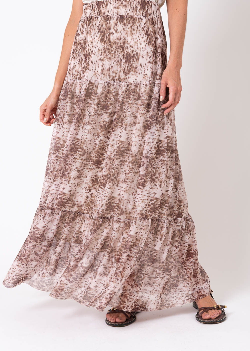 64.40.7503EST SAIA LONGUETE MALHA TULE ESTAMPA ANIMAL PAINTING