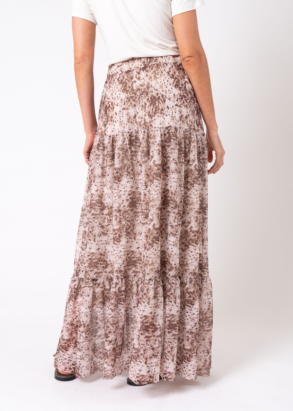 64.40.7503EST SAIA LONGUETE MALHA TULE ESTAMPA ANIMAL PAINTING