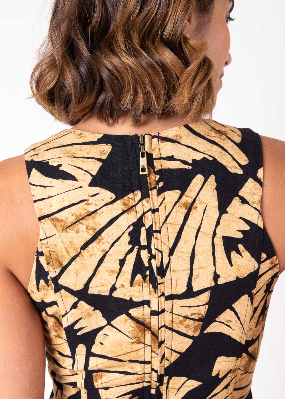 53.21.7509EST VESTIDO MIDI DECOTE REDONDO ESTAMPA LEQUE