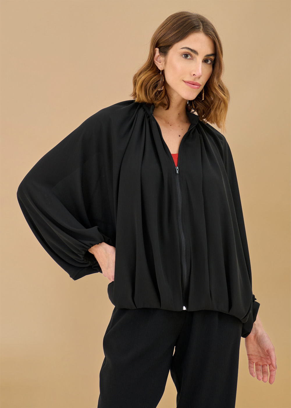 51.30.3602PTO JAQUETA DETALHADA CHIFFON