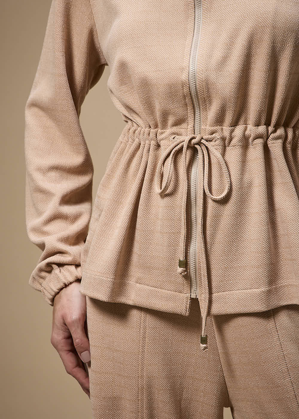 61.30.3701MSO JAQUETA MALHA COM CORDÃO