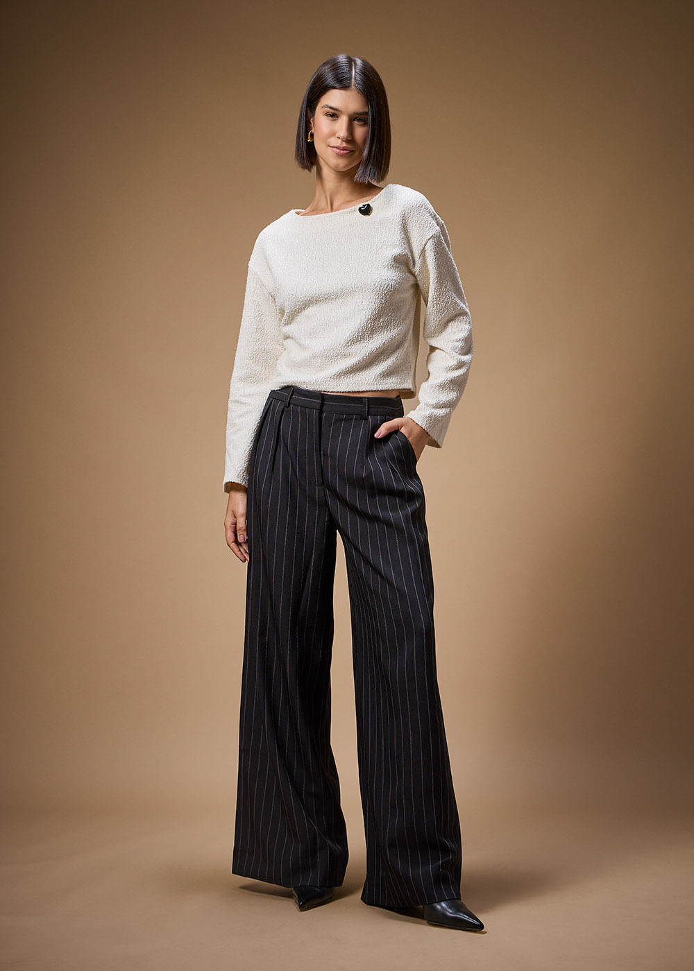 66.40.3704CRU BLUSA M/L MALHA TEXTURIZADA