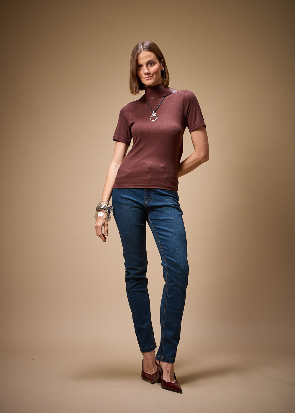 67.10.3701SOY BLUSA M/C MALHA CANELADA