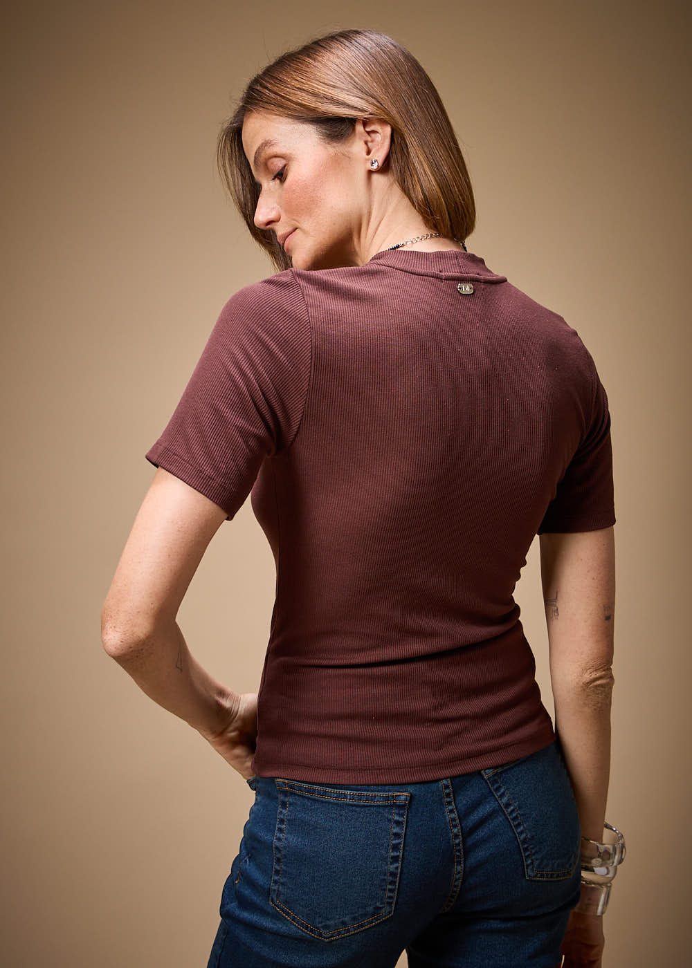 67.10.3701SOY BLUSA M/C MALHA CANELADA