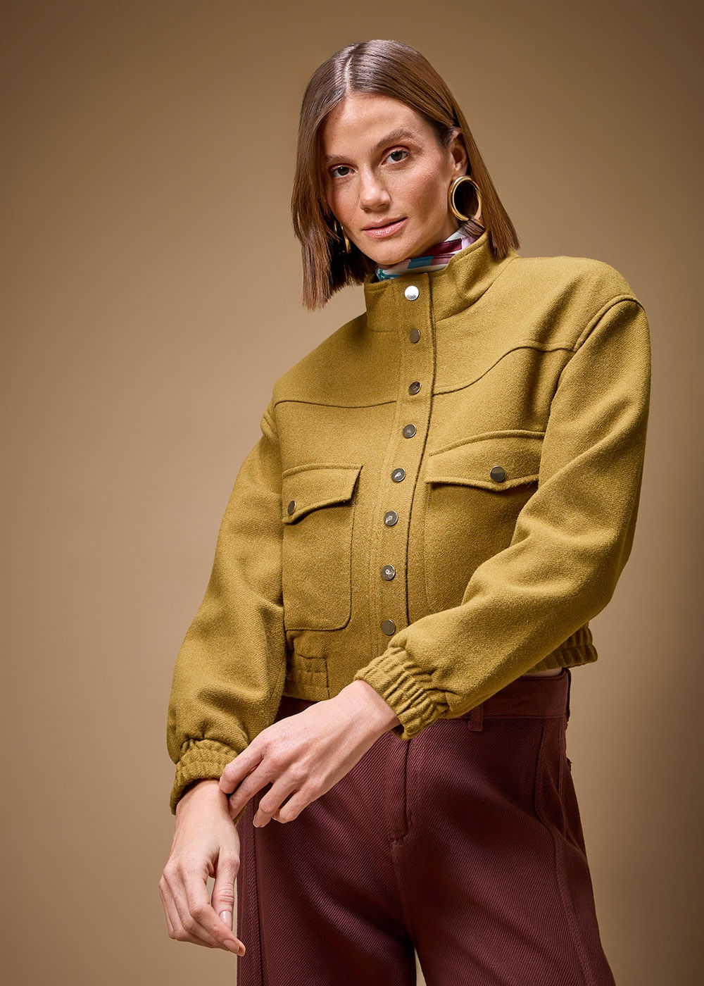 21.40.3705OLI JAQUETA CURTA BOMBER DE LÃ