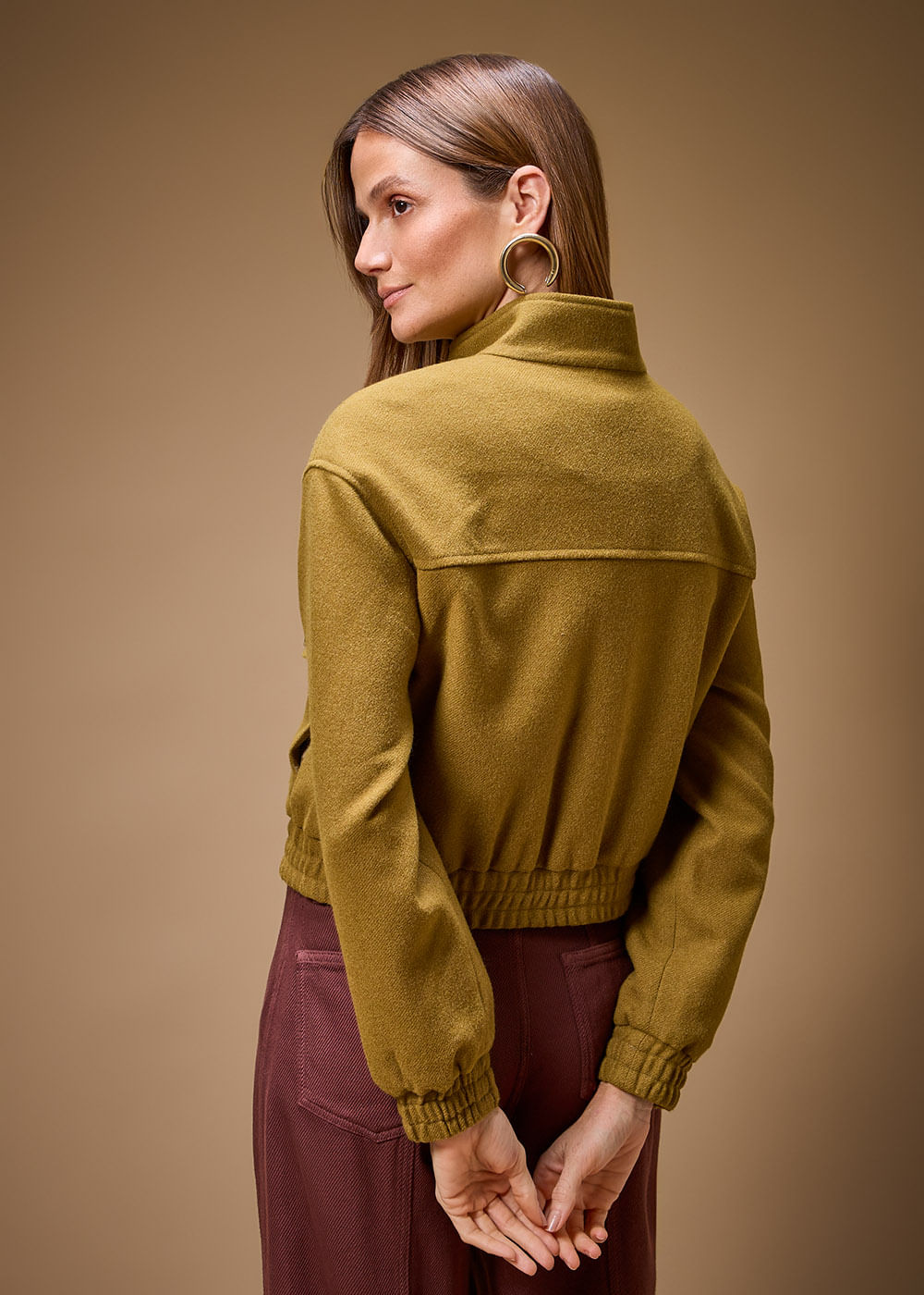 21.40.3705OLI JAQUETA CURTA BOMBER DE LÃ