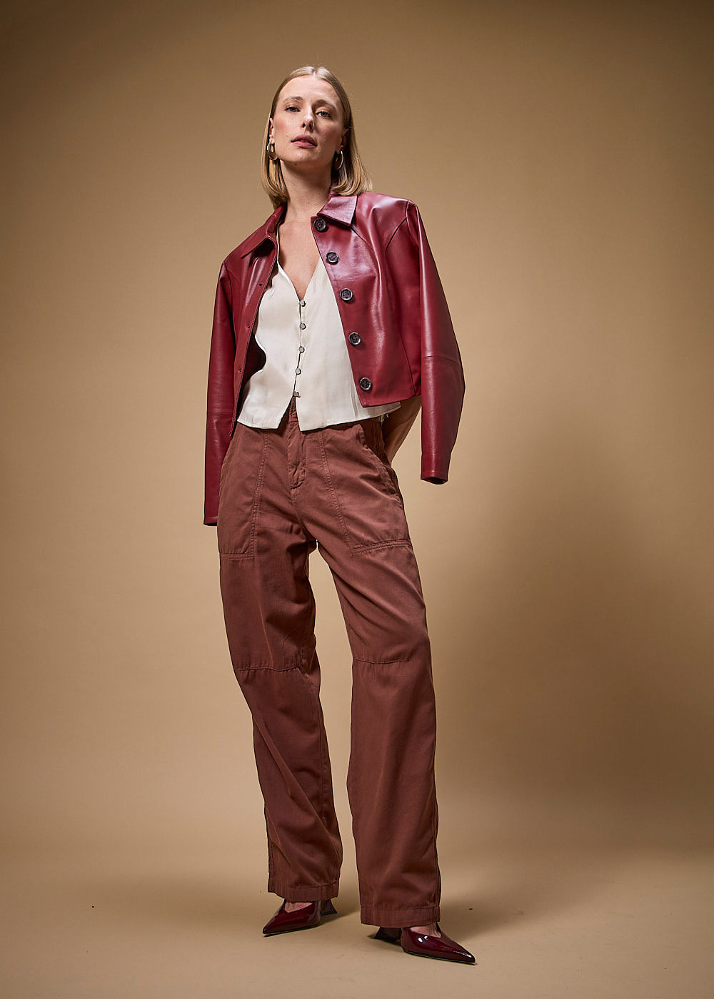 31.40.3702UME JAQUETA DE COURO COM BOTÕES - HIGHLINE