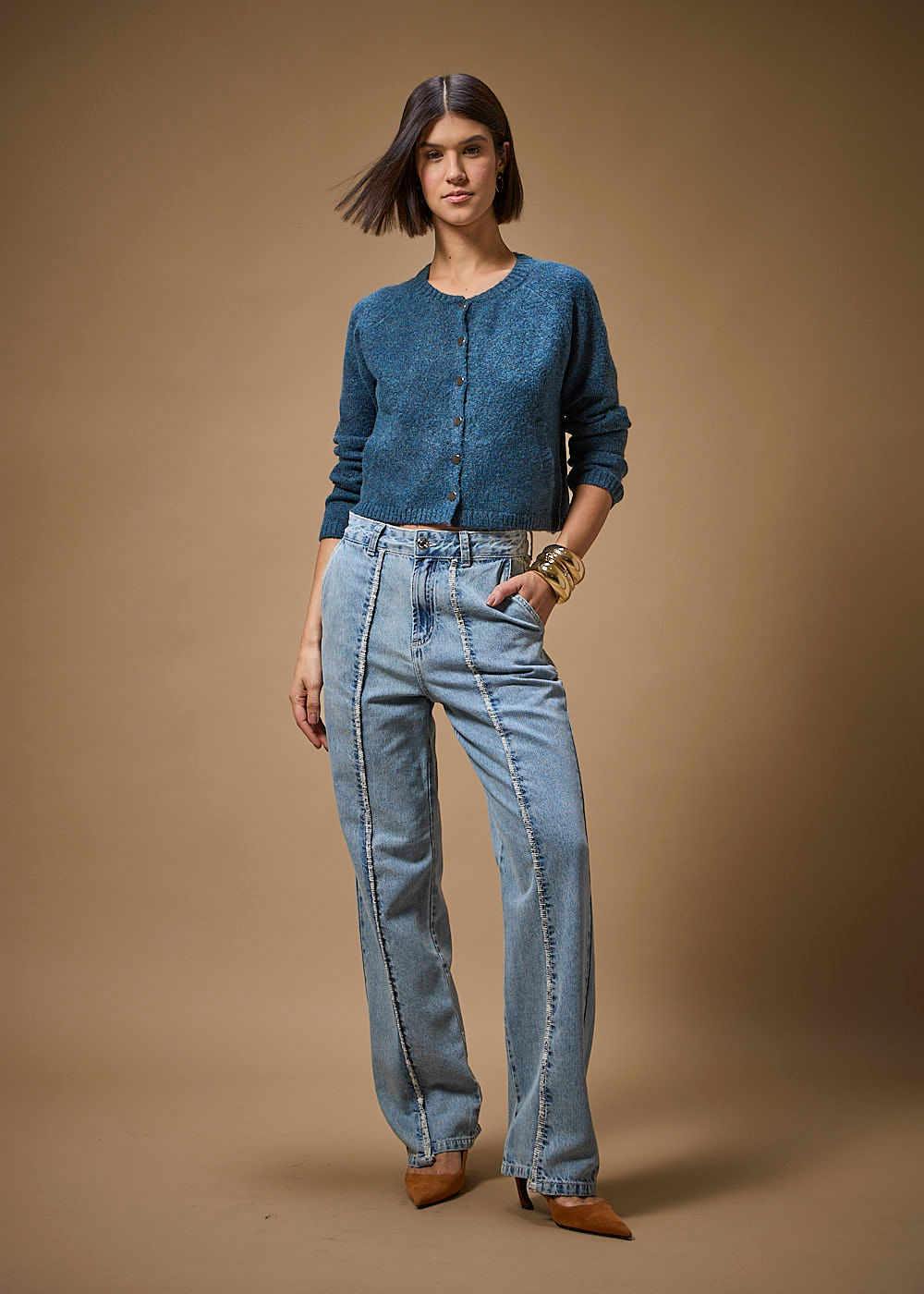 45.40.3702MZU CARDIGÃ  CASHMERE COM BOLSOS