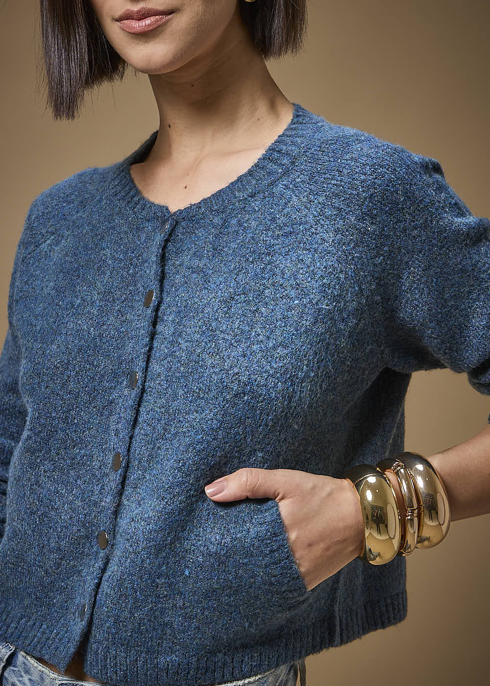 45.40.3702MZU CARDIGÃ  CASHMERE COM BOLSOS