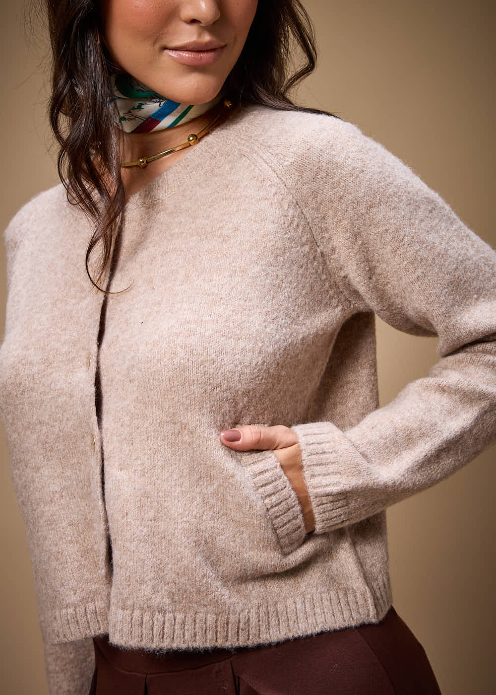 45.40.3702SHO CARDIGÃ  CASHMERE COM BOLSOS