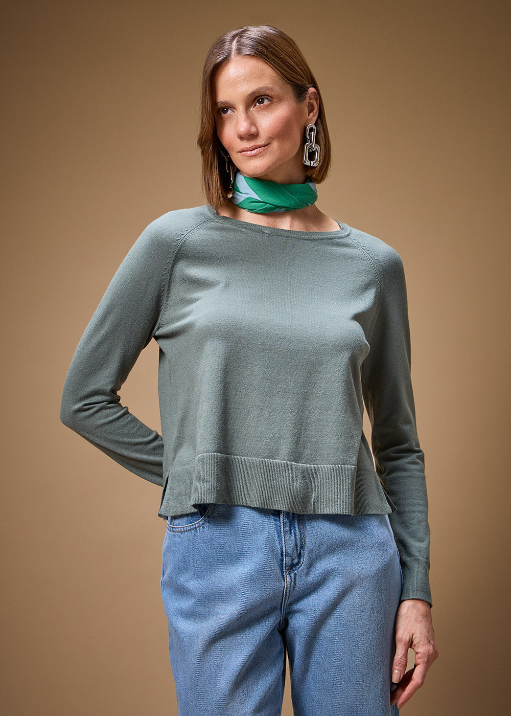 46.10.3703BON BLUSA DE TRICOT GOLA CARECA