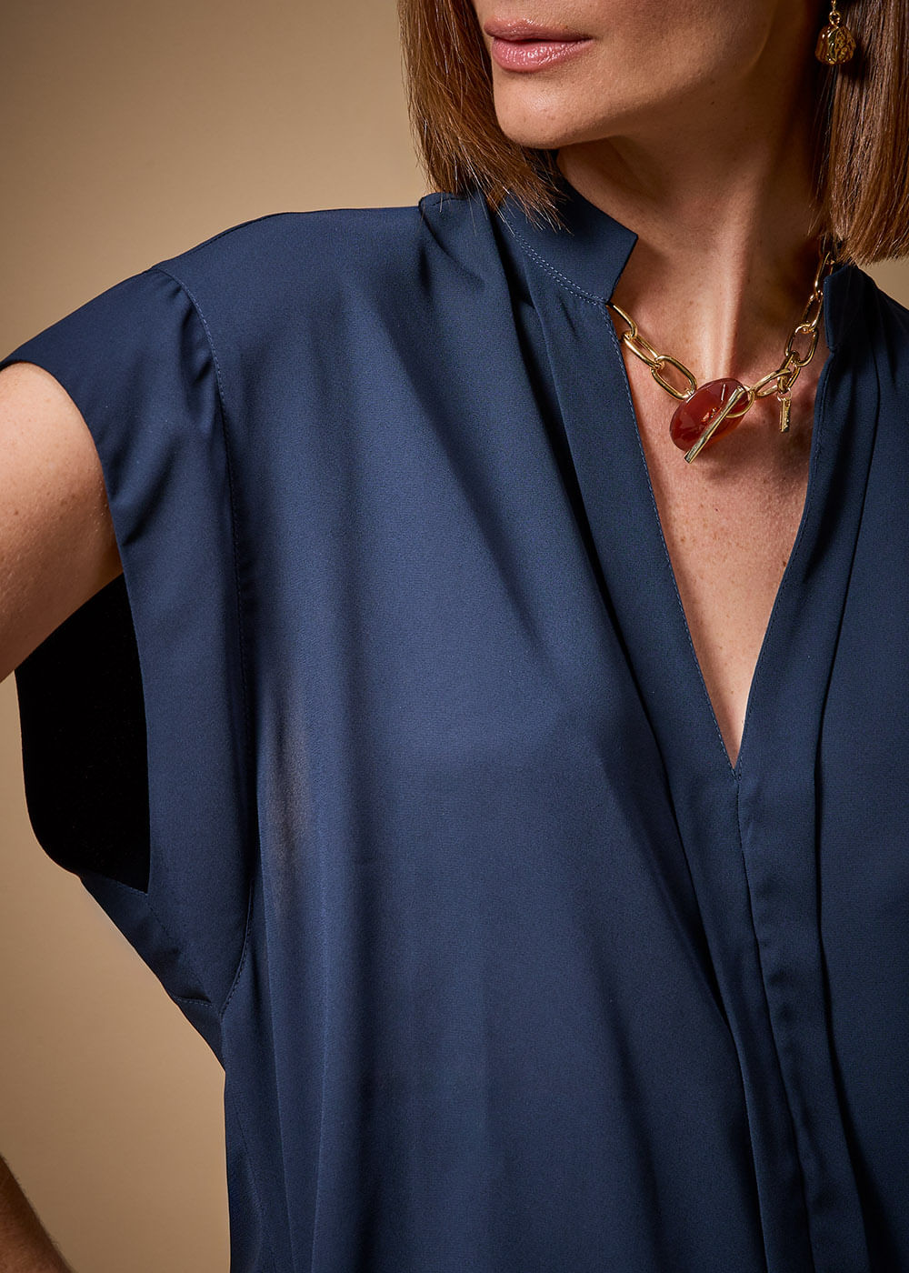 57.40.3712IKE BLUSA GOLA PADRE M/C CHIFFON