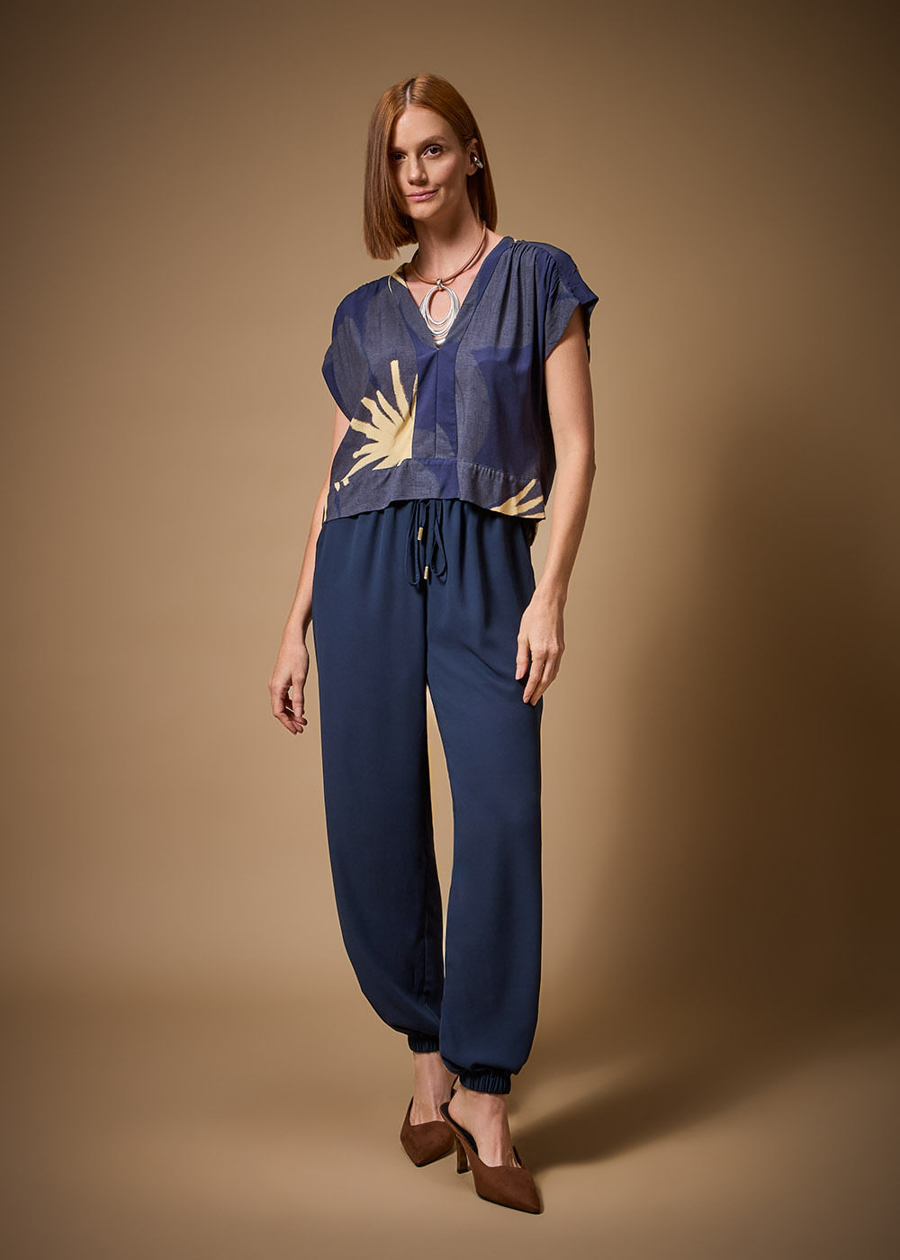 52.10.3712IKE CALÇA CHIFFON DETALHADA