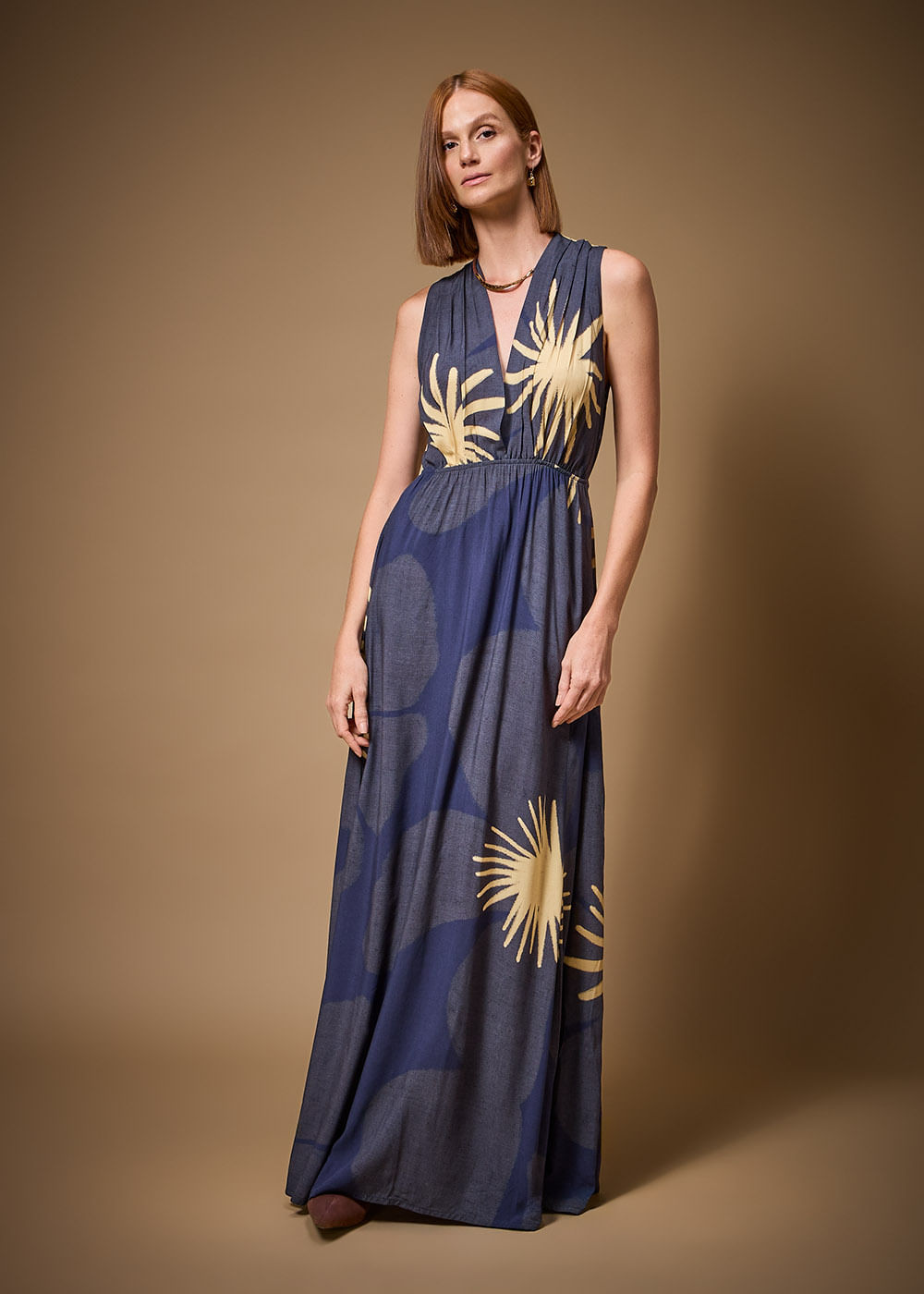 53.51.3704IKE VESTIDO LONGO REGATA ESTAMPA HANA