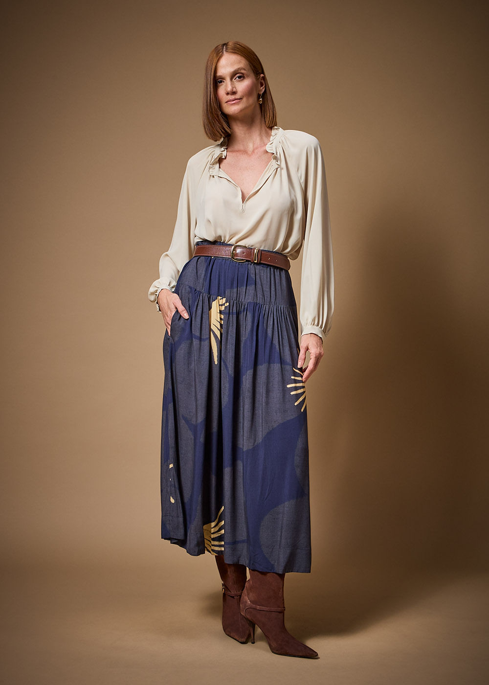 56.40.3712BRL BLUSA M/L GOLA DETALHADA CHIFFON