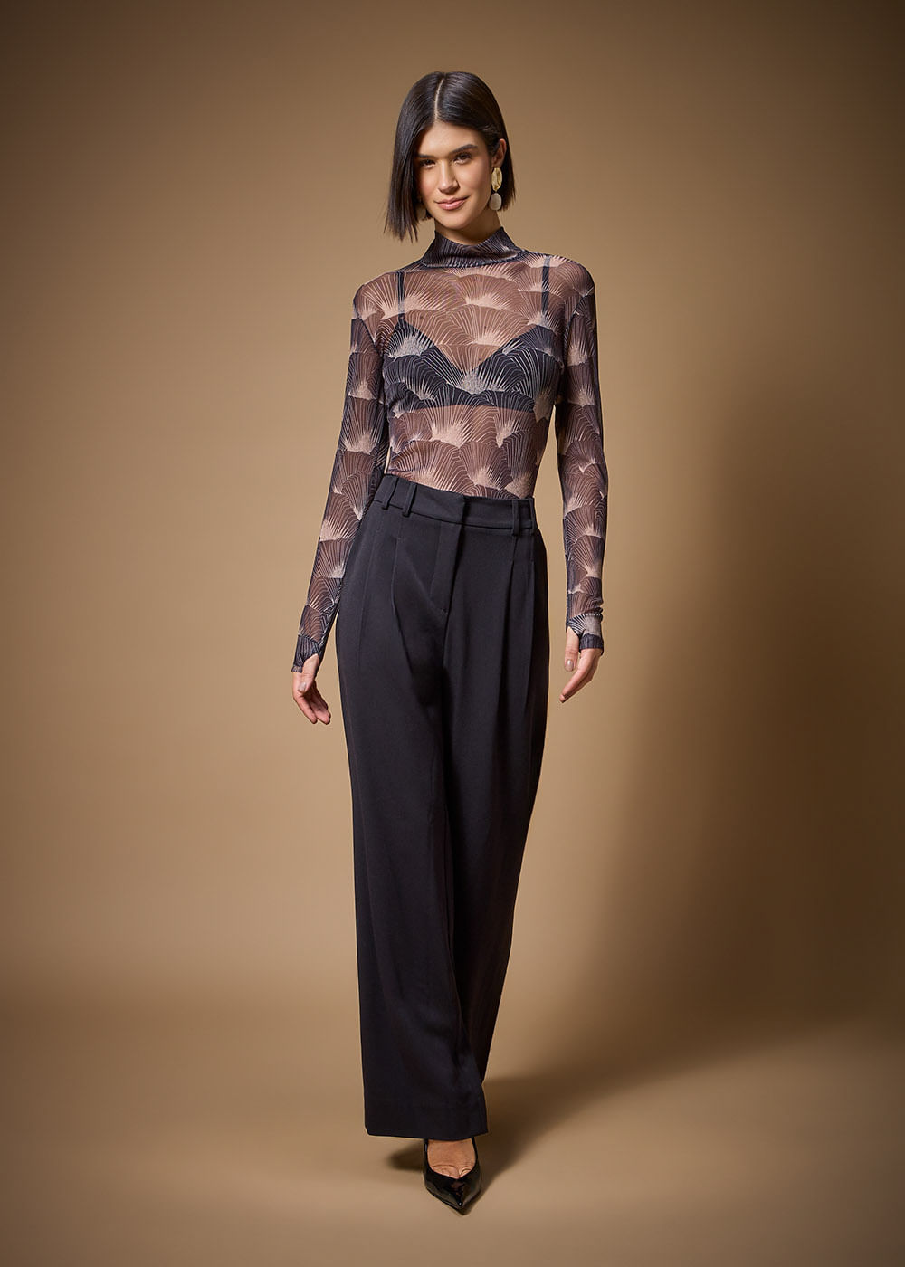 66.20.3703EST BLUSA TULE M/L ESTAMPA LEQUE