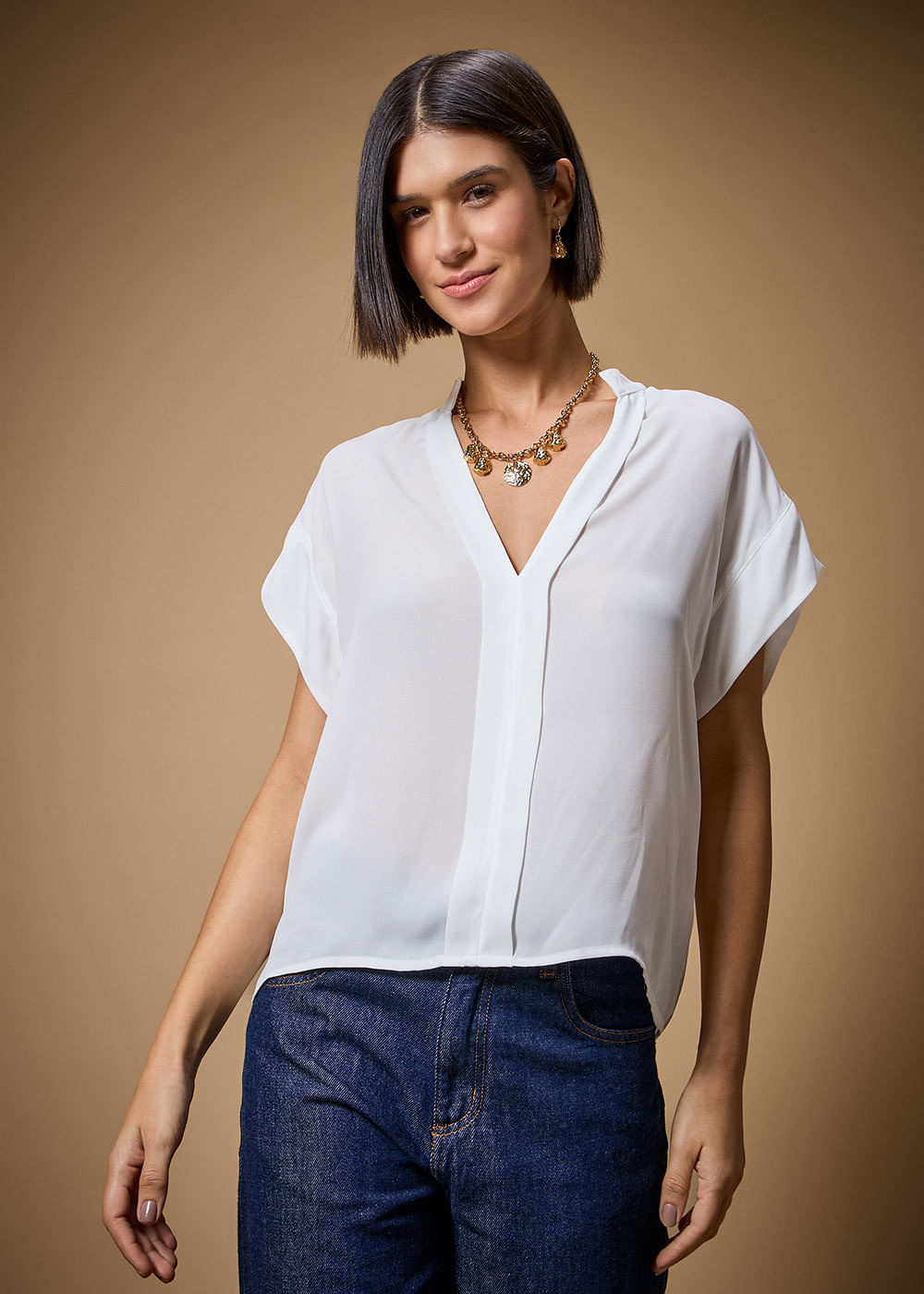 57.40.3708OFW BLUSA CHIFFON GOLA PADRE M/C