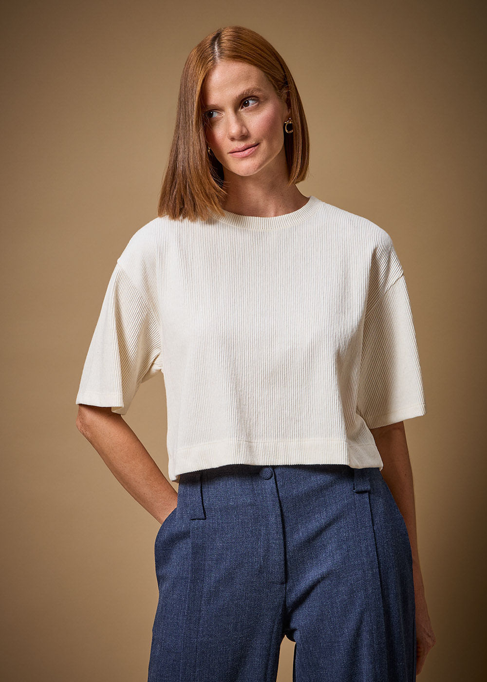 67.40.3715OFW BLUSA M/C MALHA CANELADA